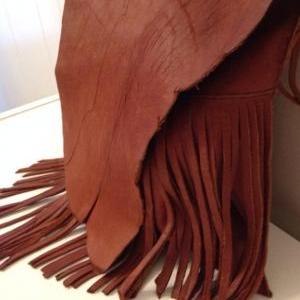 Cinnamon Fringed Leather Handbag