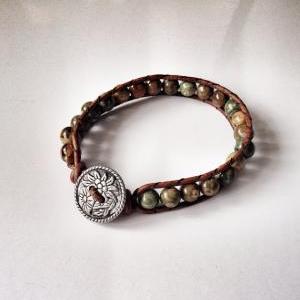 Stone And Leather Bracelet