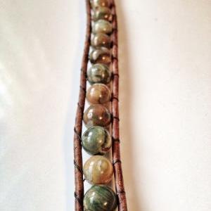 Stone And Leather Bracelet
