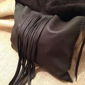 Soft Black Leather Satchel